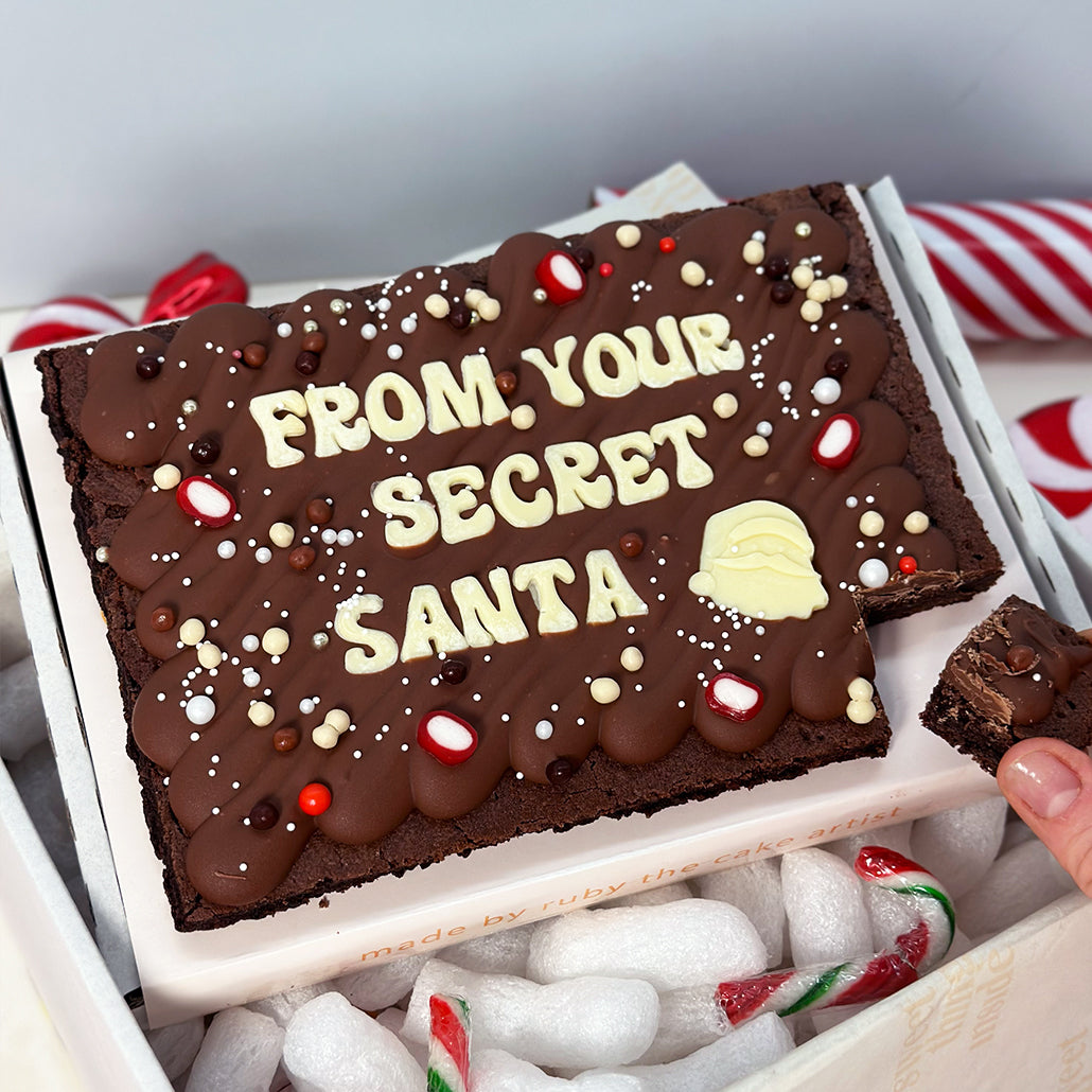 Secret Santa Brownie Slab