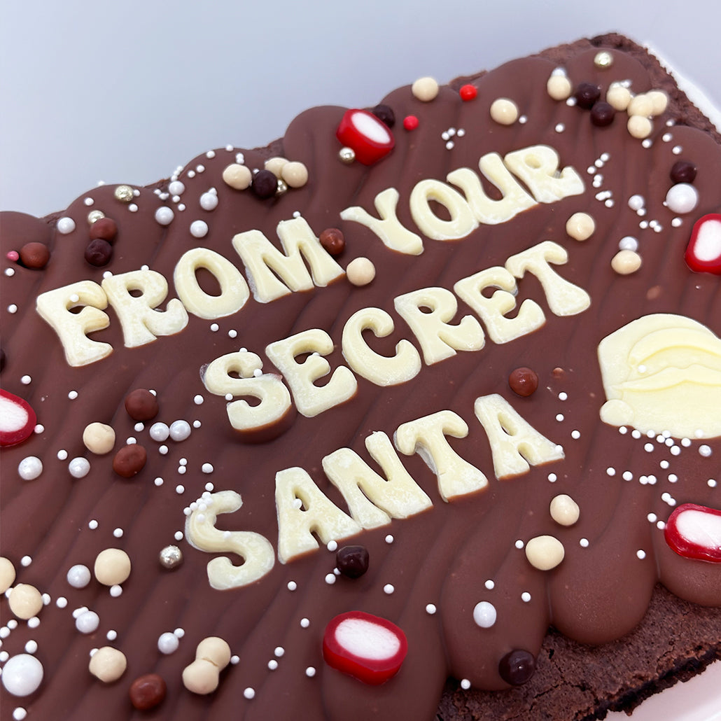 Secret Santa Brownie Slab