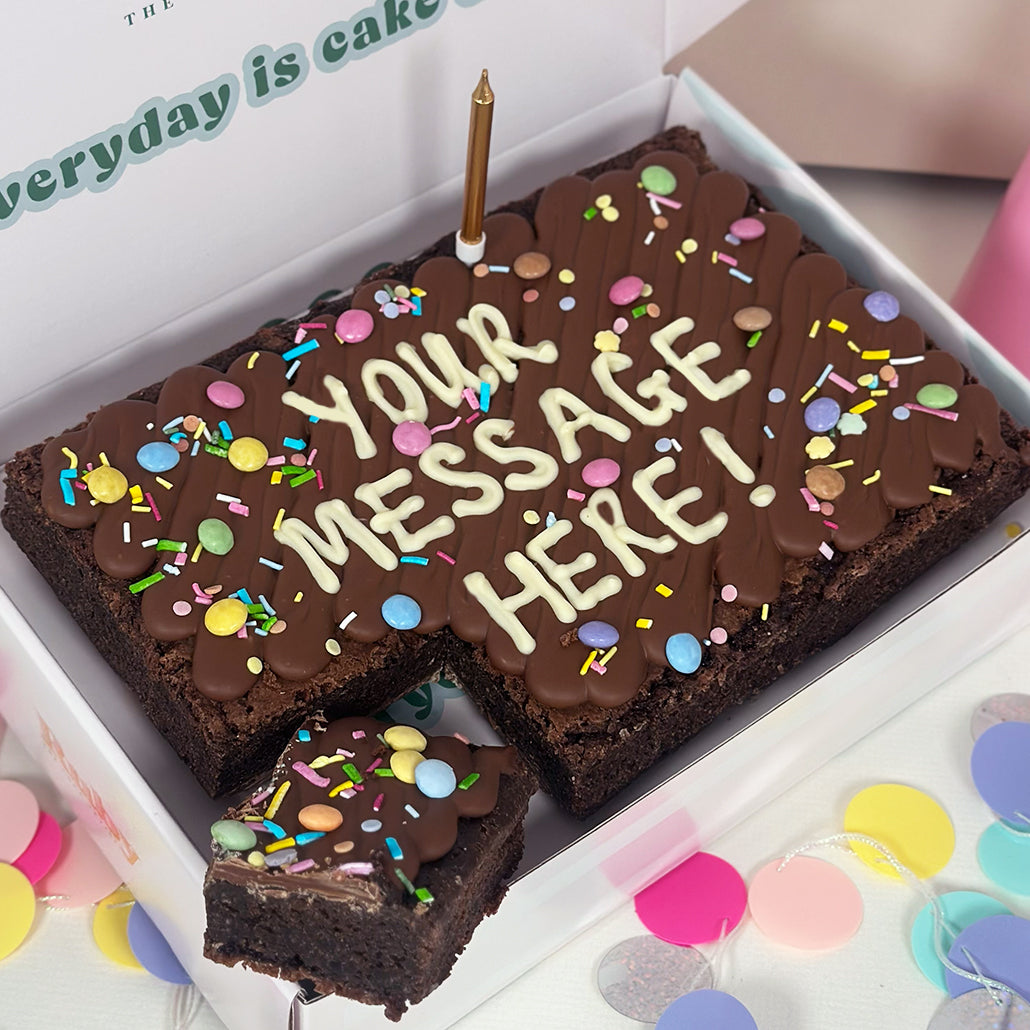 Super Sized Personalised Birthday Brownie Slab – rubythecakeartist