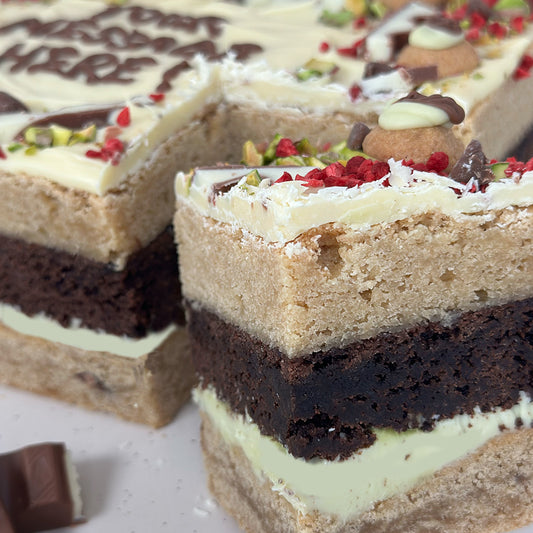 Pistachio White Chocolate Cookie Slab