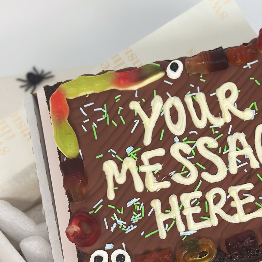 Personalised Halloween Letterbox Brownie Slab