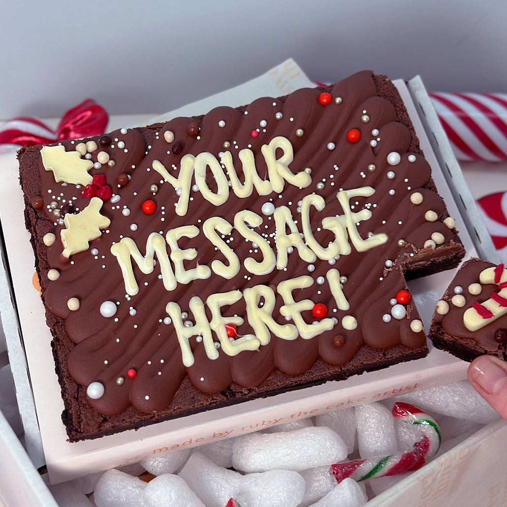 Personalised Christmas Brownie slab