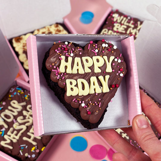 Mini Heart Birthday Brownie