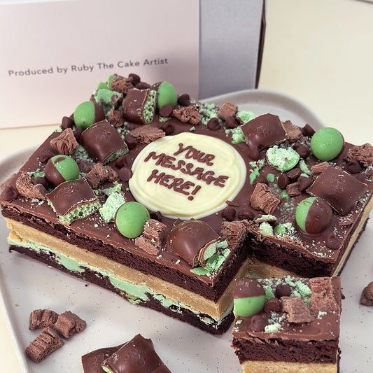 The Personalised Minty Brownie Slab